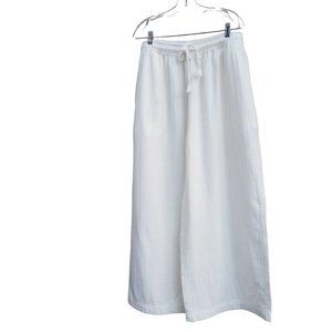 Madewell wide leg boho gauzy cream swim cover sz L NEW (fits like and xl)